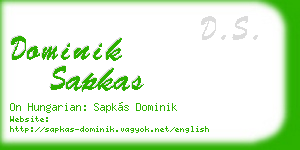 dominik sapkas business card