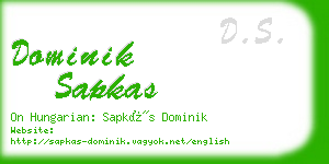 dominik sapkas business card